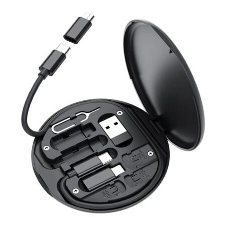 60w Destekli Kablo Kutusu Seyahat Kablo Seti 5'i 1 arada USB Type-C Şarj Kablosu Seti (4172)