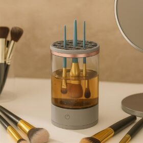 USB Şarjlı Makyaj Fırçası Temizleyici Aparat Hızlı Kurutmalı, Çok Yönlü Fırça Temizleyici (4172)