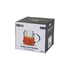 ÜZÜM - KABARCIKLI KULPLU CAM BARDAK TERMİSİL - ISIYA DAYANIKLI BOROSİLİKAT 350ML (4172)