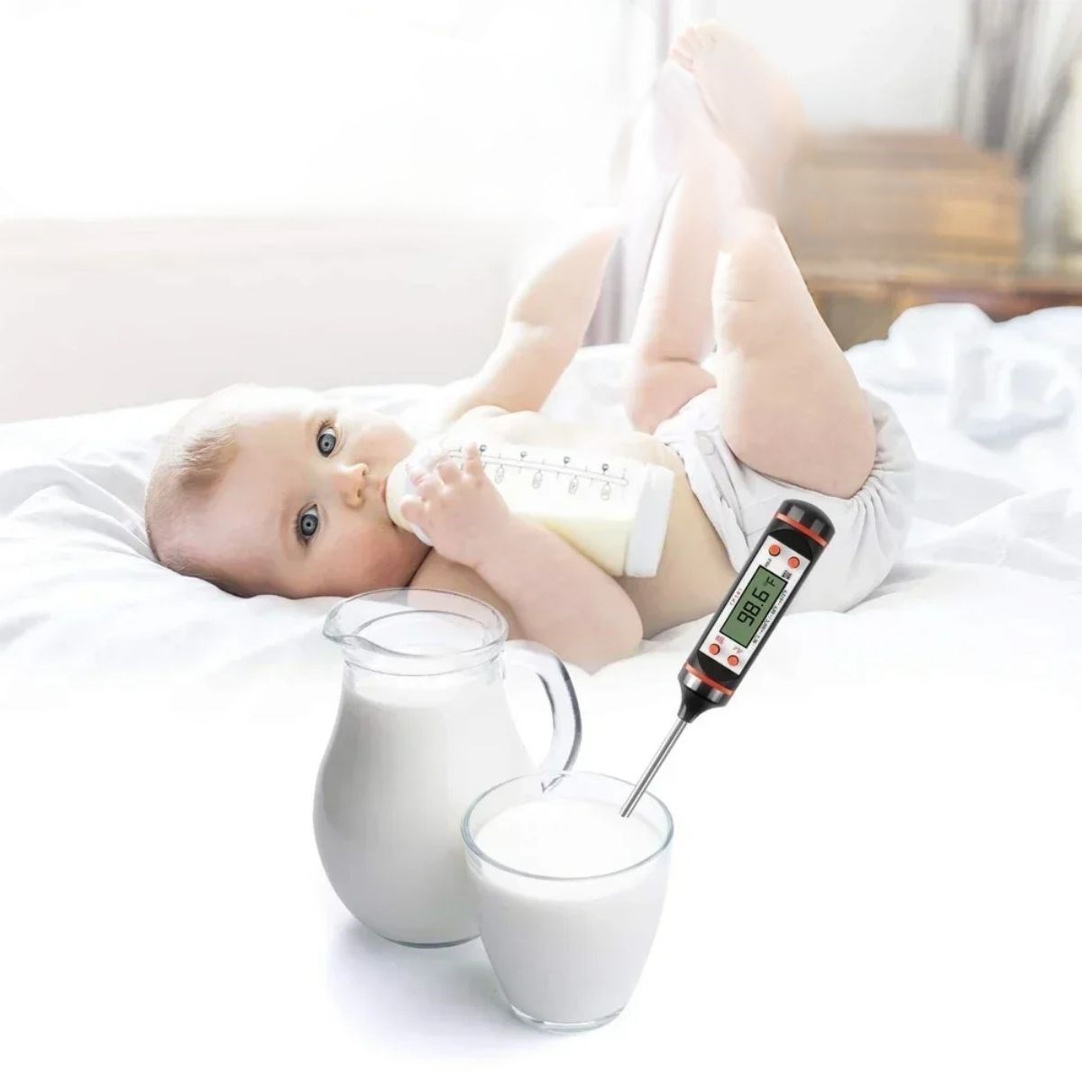 Dijital Gıda Termometresi Süt,Et,Yoğurt Mayalama,Mama Derecesi Ölçer Gıda Termometresi (4172) - Görsel 3