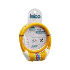 ŞİFRELİ KALIN BİSİKLET KİLİT ÇELİK TEL TURUNCU RENKLİ KILIF 12MMX80CM (4172)