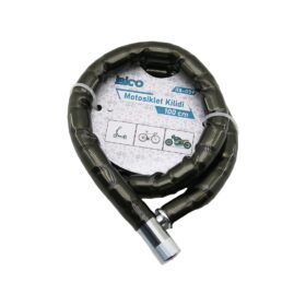 TÜP ANAHTARLI METAL KAFA ÇELİK MOTOR - BİSİKLET KİLİT SİLİNDİRİK SPİRAL KİLİT SİYAH KILIF 22MM X 100CM (4172)
