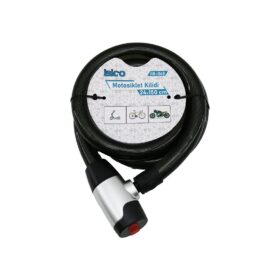 ANAHTARLI AÇ-KAPA KİLİT KAPAKLI MOTOR - BİSİKLET KİLİT ÇELİK TEL SİYAH ŞEFFAF KILIF 24MMX150CM (4172)