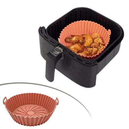Renkli Isıya Dayanıklı Yıkanılabilir Silikon Fırın Ve Airfryer Yuvarlak Model Pişirme Matı 20 Cm (4172)