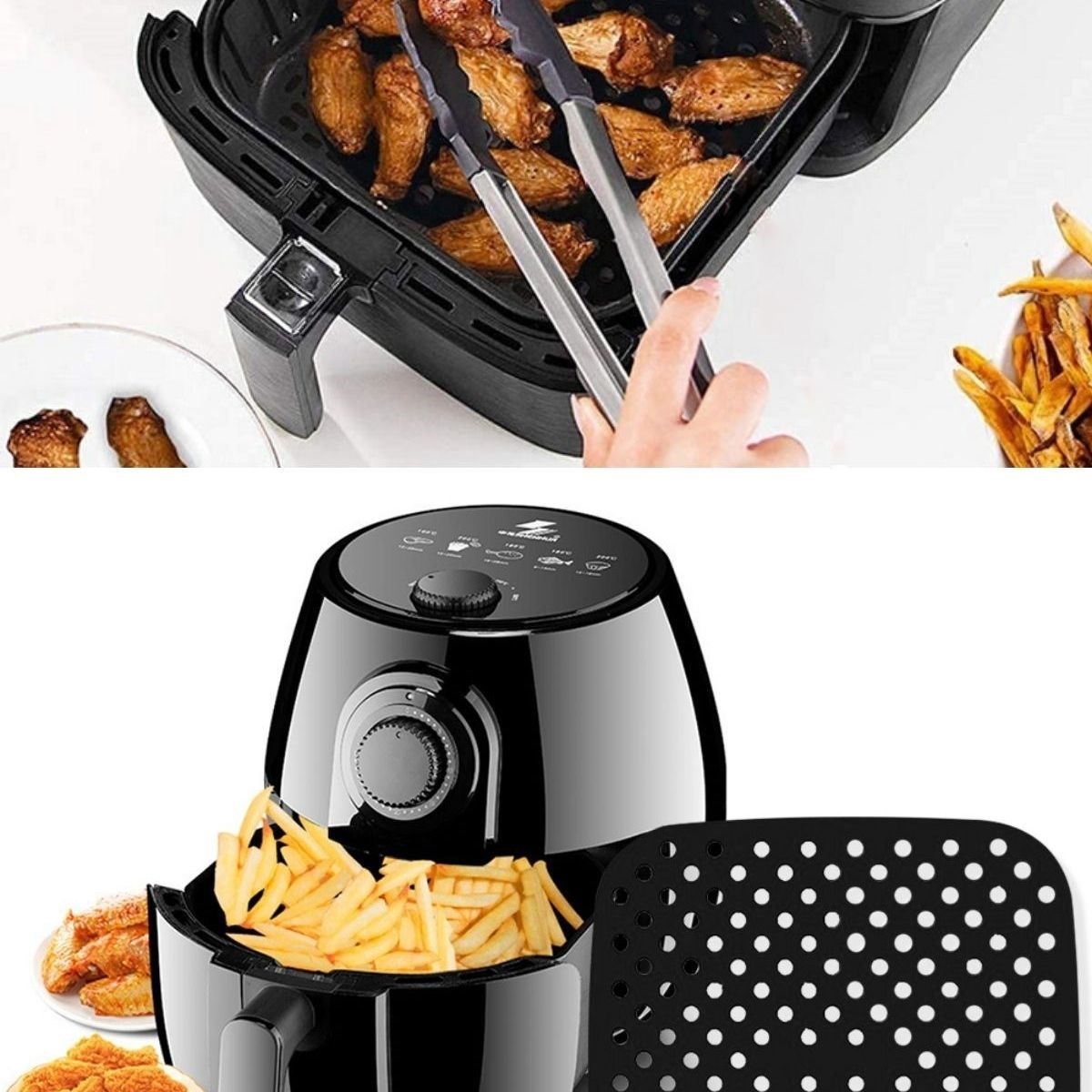 Siyah Isıya Dayanıklı Yıkanılabilir Silikon Fırın Ve Airfryer Kare Model Pişirme Matı 21,5 Cm (4172) - Görsel 4