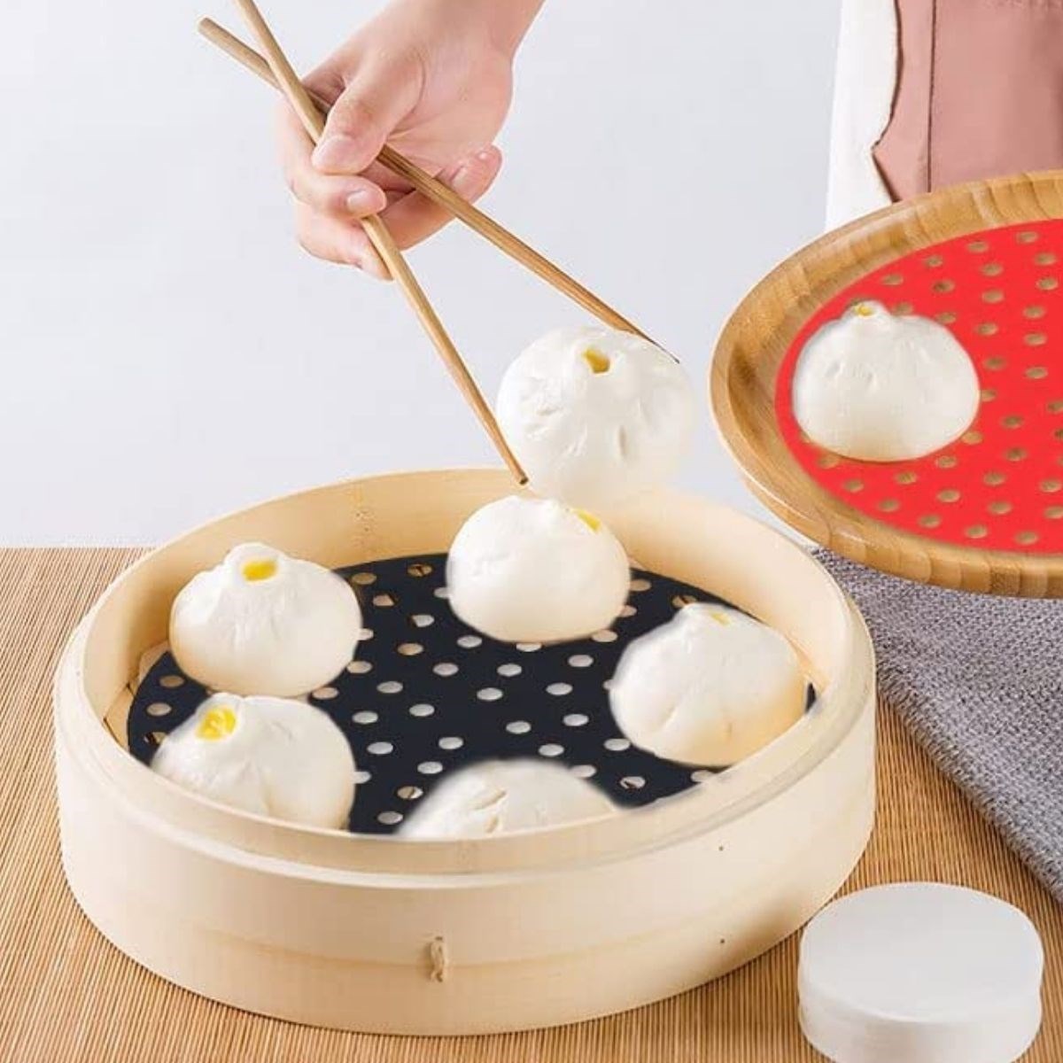 Siyah Isıya Dayanıklı Yıkanılabilir Silikon Fırın Ve Airfryer Yuvarlak Model Pişirme Matı 23 Cm (4172) - Görsel 2