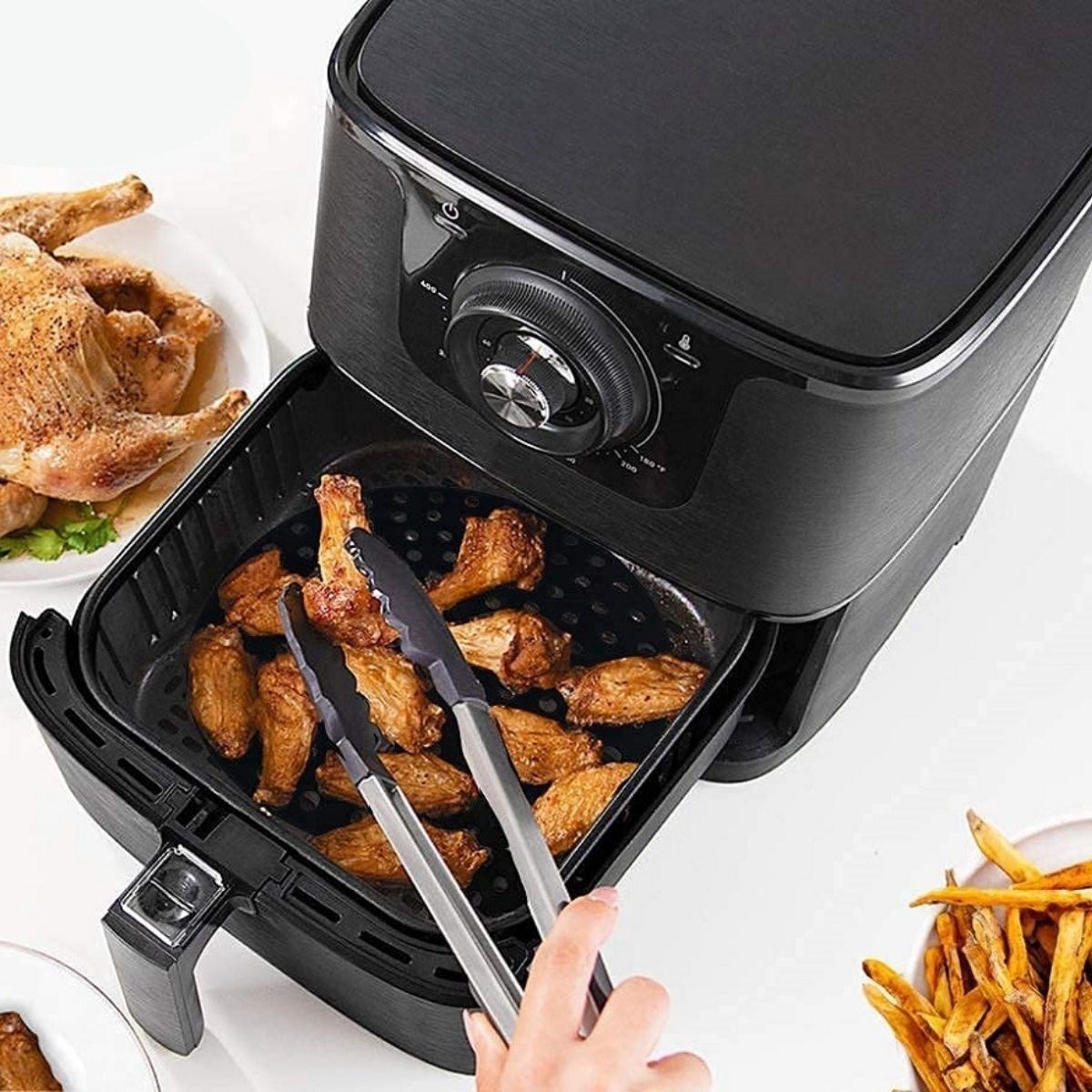 Siyah Isıya Dayanıklı Yıkanılabilir Silikon Fırın Ve Airfryer Yuvarlak Model Pişirme Matı 23 Cm (4172) - Görsel 4