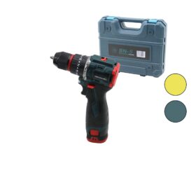 KÖMÜRSÜZ SARI VEYA  MAVİ RENK ŞARJLI DARBELİ MATKAP - UÇ SETİ 1550 RPM24V - 5.0 Ah2-BATARYA (4172)