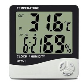 Bebek Odası Masaüstü Dijital Termometre Nem Ölçer Higrometre Saat (4172)