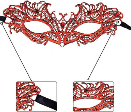 Kırmızı Dantel Masquerade Maskesi 5 No (4172)