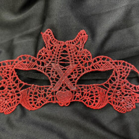 Kırmızı Dantel Masquerade Maskesi Çift Taraflı 10 No (4172)