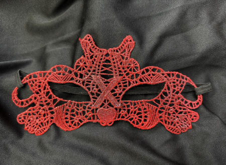 Kırmızı Dantel Masquerade Maskesi Çift Taraflı 10 No (4172)