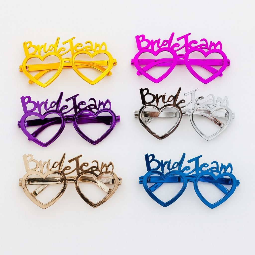 Kalpli Bride Team Gözlük Seti 6 Renk - Kına & Düğün Partileri İçin (4172) - Görsel 3