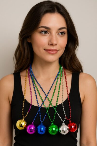 70'ler 80'ler ve 90'lar Temalı Disko Topu Kolye Seti 6 Adet (4172)