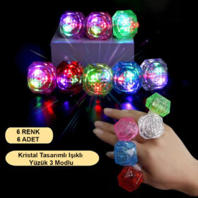 Kristal LED Parti Yüzük Seti (6&apos;lı) (4172)