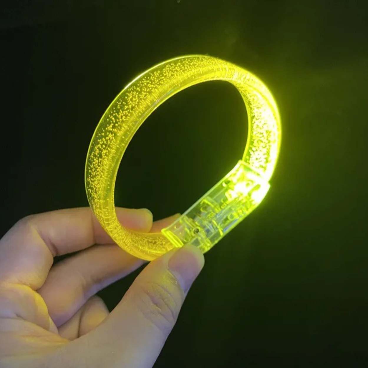 Sarı Led Işıklı Baskı Yapılabilen Pilli Bileklik Bilezik 1,5 cm Genişlik (4172) - Görsel 3