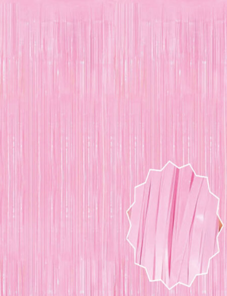 Soft Pembe Püsküllü Kapı Perdesi - Parti, Baby Shower, Cinsiyet Partisi 1x2 m (4172)