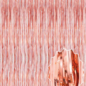 Rose Gold Püsküllü Kapı Perdesi - Parti, Bekarlığa Veda, Doğum Günü 1x2 m (4172)