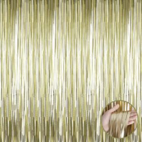 Mat Altın Püsküllü Kapı Perdesi - Parti, Bekarlığa Veda, Doğum Günü 1x2 m (4172)