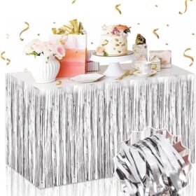 Gümüş Metalize Masa Eteği 275x75 cm – Kendinden Yapışkanlı (4172)