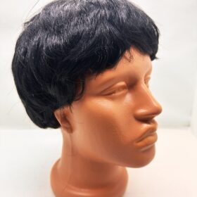 Siyah Renk Kısa Kesim İçi Astarlı Erkek Peruğu (4172)