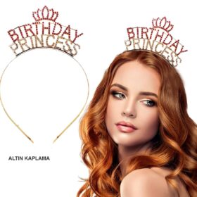 Birthday Princess Kristal Taç – Altın Kaplama (4172)