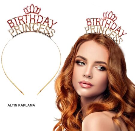 Birthday Princess Kristal Taç – Altın Kaplama (4172)