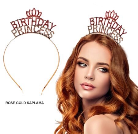Birthday Princess Kristal Taç – Rose Gold Kaplama (4172)