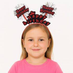 Doğum Günü Kutlaması İçin Kırmızı Taç – Işıltılı Yazılı Parti Tacı (4172)
