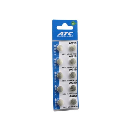 ATC ALKALİNE BUTTON BATTERY AG13 LR-44/A76 DÜĞME PİL ALKALİN 1.5V 10LU KART (4172)