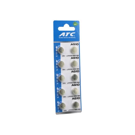 ATC ALKALİNE BUTTON BATTERY AG10 LR-1130/389/189 DÜĞME PİL ALKALİN 1.5V 10LU KART (4172)
