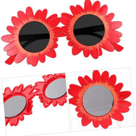 Kırmızı Renk Papatya Şekilli Parti Gözlüğü 18x10 cm (4172)