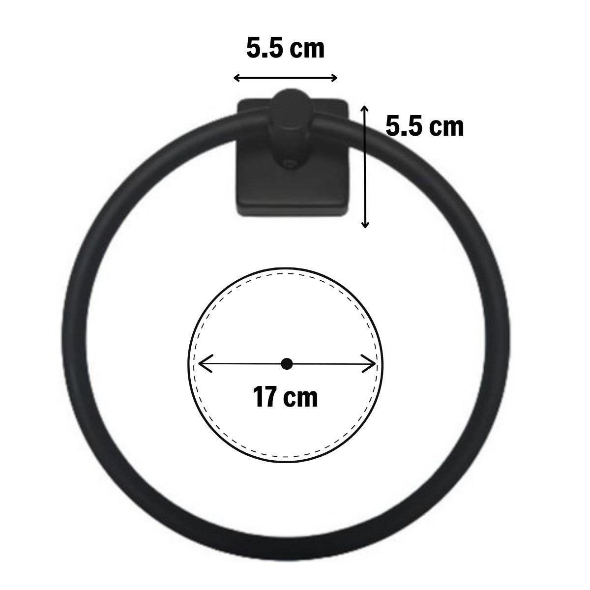 Kendiliğinden Yapışkanlı Siyah Paslanmaz Metal Yuvarlak Havluluk (4172) - Görsel 5