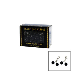 SİYAH 100 PARÇA  EŞARP BAŞÖRTÜ - ŞAL KLİPSİ (4172)
