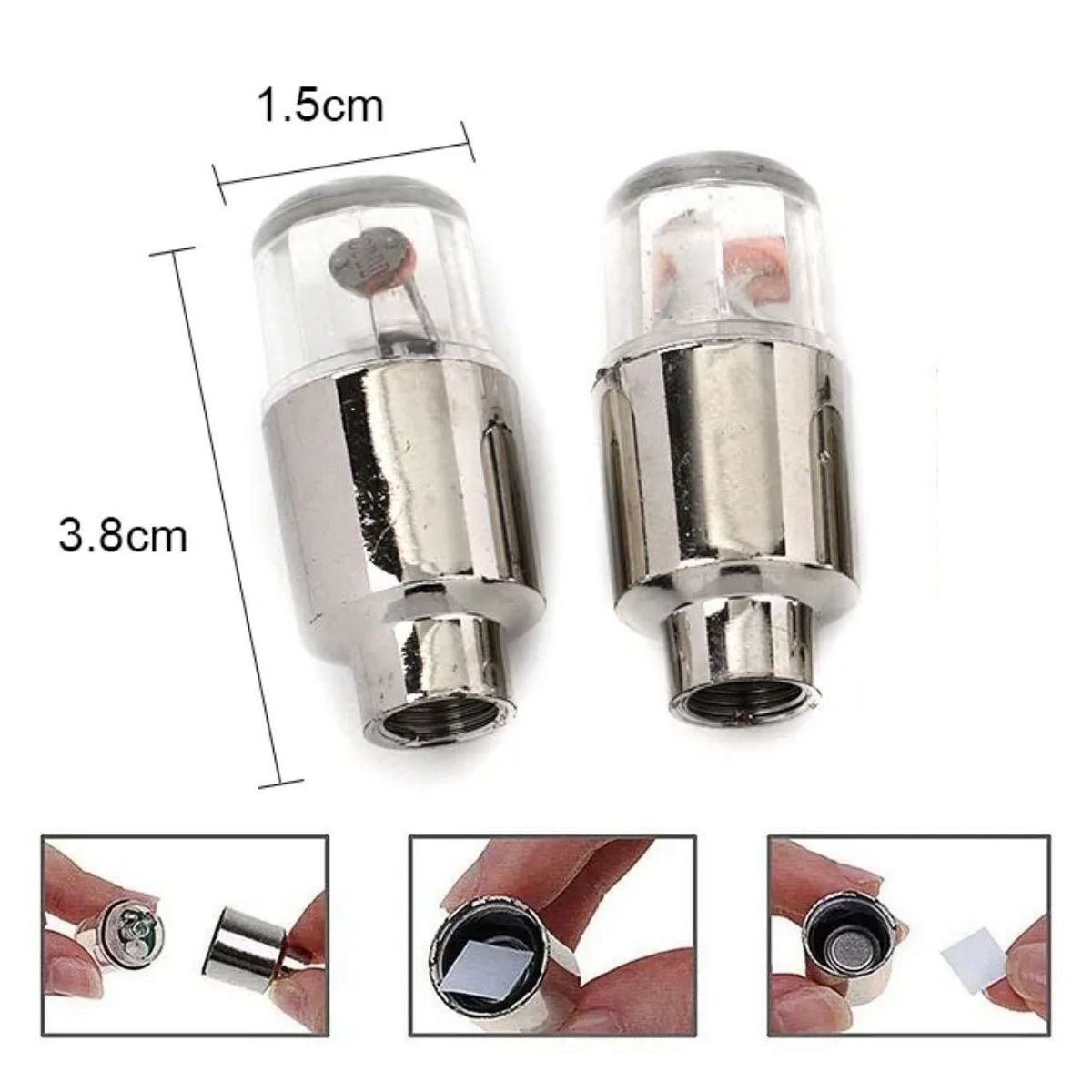 Araç ve Bisiklet İçin 2’li Mavi LED Hava Valfi Işık Kapakları–Gece Parlayan Lastik Lambası Sibop Kapağı (4172) - Görsel 3