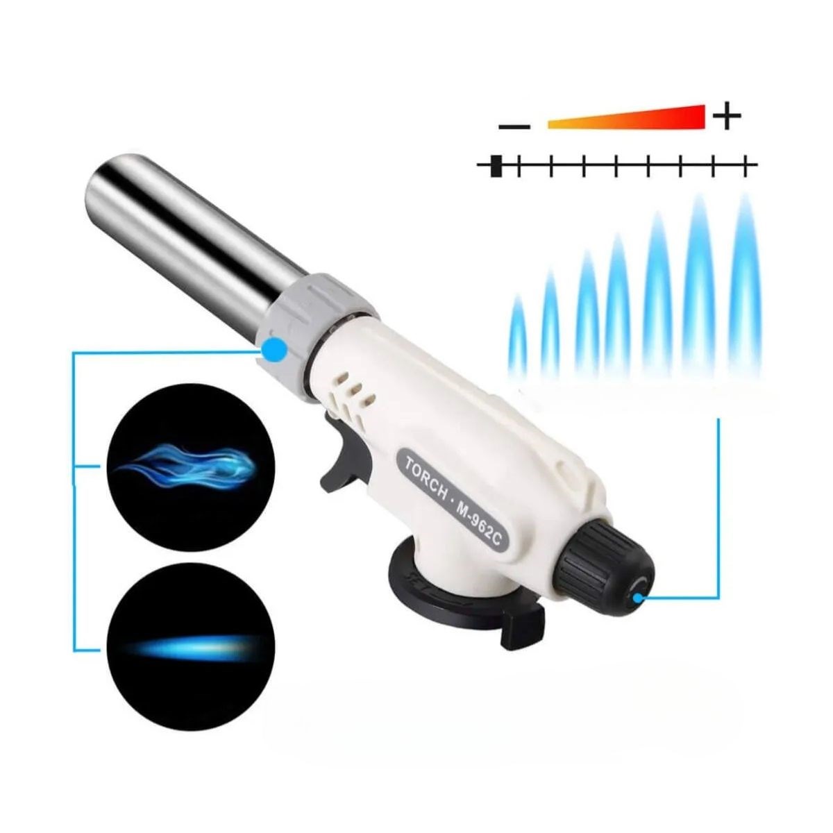 1300°C Çok Amaçlı Gaz Torch Çakmak - Mutfak, Mangal, Lehimleme Pürmüz Alev Tabancası (4172) - Görsel 3