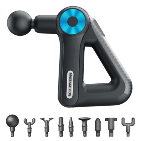 12 Farklı Başlıklı Profesyonel Masaj Tabancası - Kas Gevşetici ve Yorgunluk Giderici Masaj Aleti (4172)