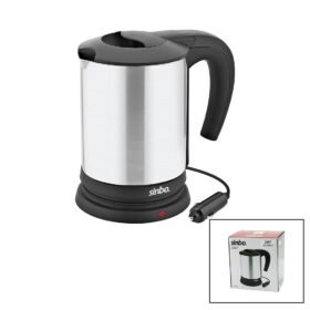 SİNBO SK-8034 24V ARAÇ İÇİ KETTLE PASLANMAZ ÇELİK SU ISITICISI 0.8LT  200W  ÇAKMAKLIK FİŞLİ  PLASTİK KAPAK - KULP (4172)