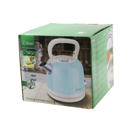 KİWİ KK-3340B MAVİ NOSTALJİ DEMLİK MODELÇELİK KETTLE SU ISITICI 2.2LT 1800W PASLANMAZ ÇELİK GÖVDE- GİZLİ RESİZTANS (4172)