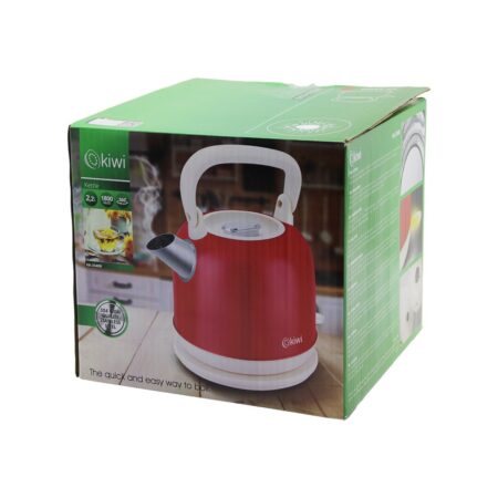 KİWİ KK-3340R KIRMIZI NOSTALJİ DEMLİK MODELÇELİK KETTLE SU ISITICI 2.2LT 1800W PASLANMAZ ÇELİK GÖVDE- GİZLİ RESİZTANS (4172)