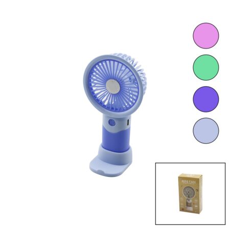 USB ŞARJLI MİNİ EL FANI ÇAP:8.4 - Y:16CM SABİT BAŞLIK 3-KADEME HIZT ELEFONLUKLU MASAÜSTÜ AYAK VANTİLATÖR (4172)
