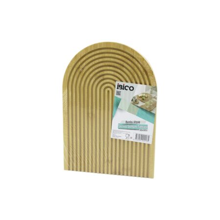 YARIM DAİRE  ÇİFT TARAFLI=DÜZ - KANALLI AHŞAP BAMBU SUNUM TEPSİ 22X32CM (4172)