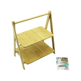 STAND - AYAKLI  2 KATLI AHŞAP - BAMBU SERVİS SUNUM TAHTASI 18X28CM -- 22X28CM (4172)