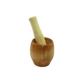 AHŞAP BAMBU HAVAN SARIMSAK DÖVECEK Ç: 7CM--D: 5.8CM--Y: 8.5CM  FİLELİ AMBALAJ (4172)