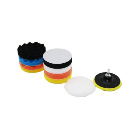 115 MM  11PCS POLİSAJ SÜNGER SETİ 8 AD. 115MM SÜNGER- 1 POLİSAJ PED -1 M14 ADAPTÖR - 1 CIRTLI DİSK TABAN (4172)