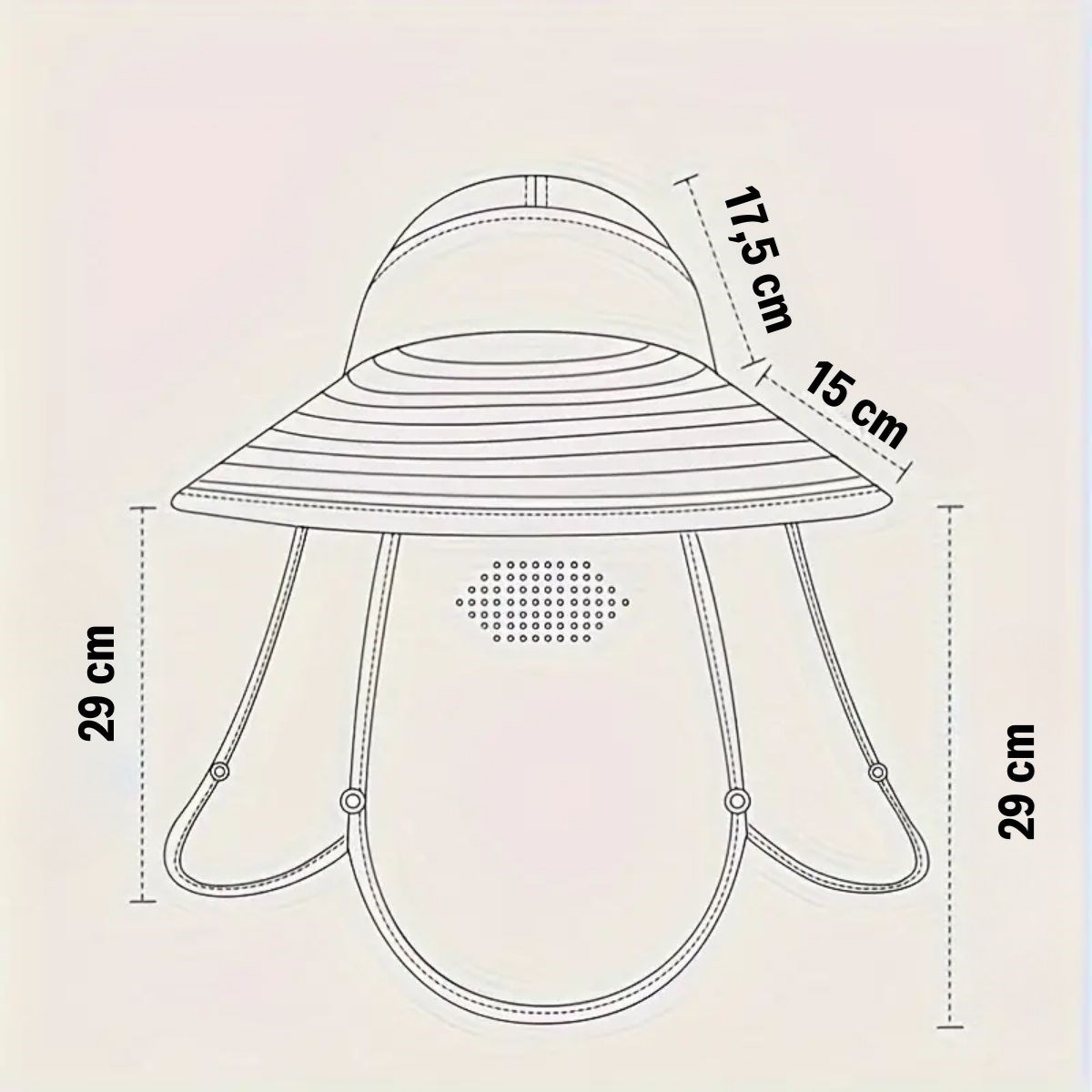 Güneş Koruyuculu Nefes Alabilen Maskeli ve Boyun Kapaklı Geniş Kenarlı Balıkçı Şapkası (4172) - Görsel 3