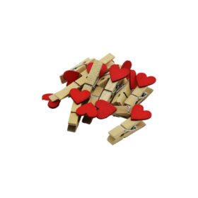 144 ADET MİNİ KALPLİ AHŞAP  FOTOĞRAF - SÜS - SUNUM MANDALI  (4172)