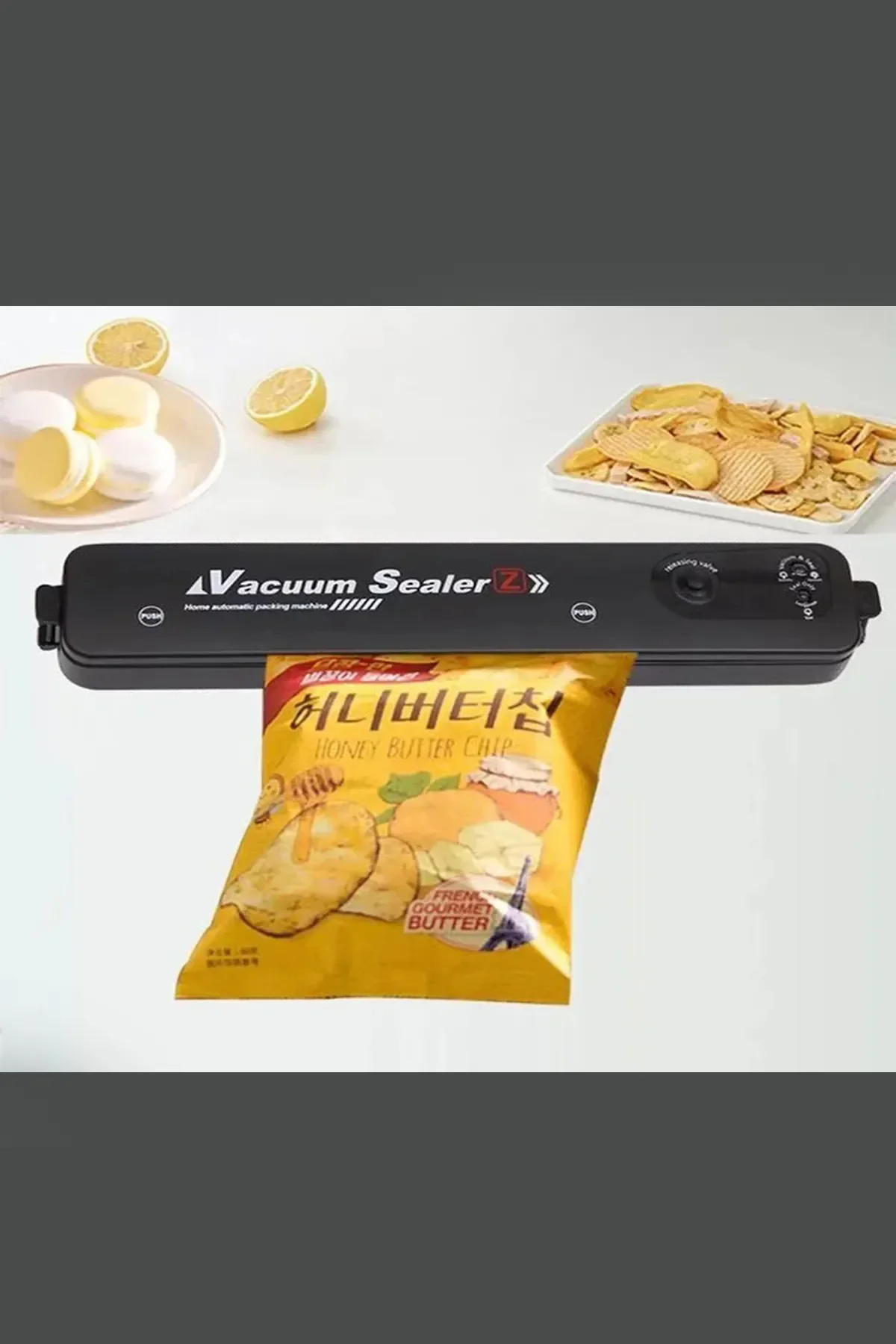 Vacuum Sealer Ev Tipi Vakumlama ve Yapıştırma Makinesi + 10 Adet Vakum Poşeti (4172) - Görsel 5