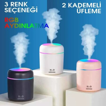 H2O LED Işıklı Mini Oda Hava Nemlendirici (4172)
