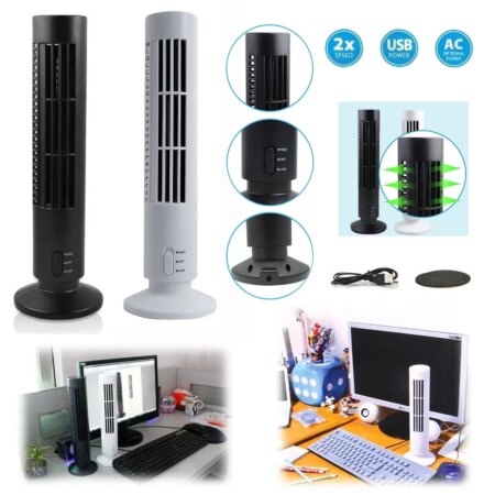 Kule Tipi USB Elektrik Fan Yapraksız Klima Fanı (4172)